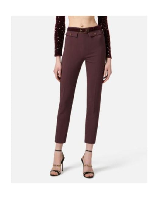 Elisabetta Franchi Purple High-Waist Trousers