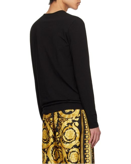 Versace Black Pack Of Two Long-Sleeved Crewneck T-Shirts for men