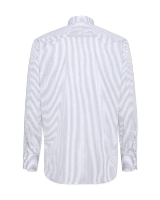 DSquared² White Striped Long-Sleeved Shirt for men