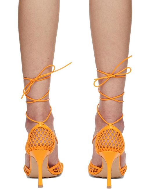Bottega Veneta Metallic Squared-Toe Lace-Up Sandals