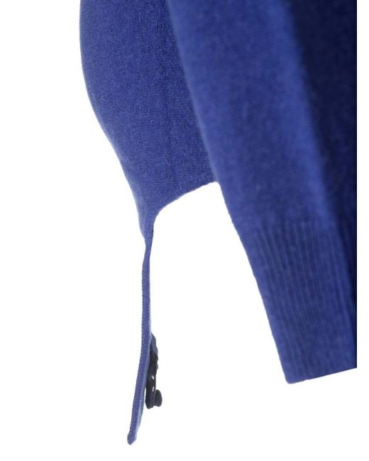 Saint Laurent Blue High-Neck Sweater