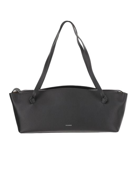 Jil Sander Black Top Handle Tote Bag