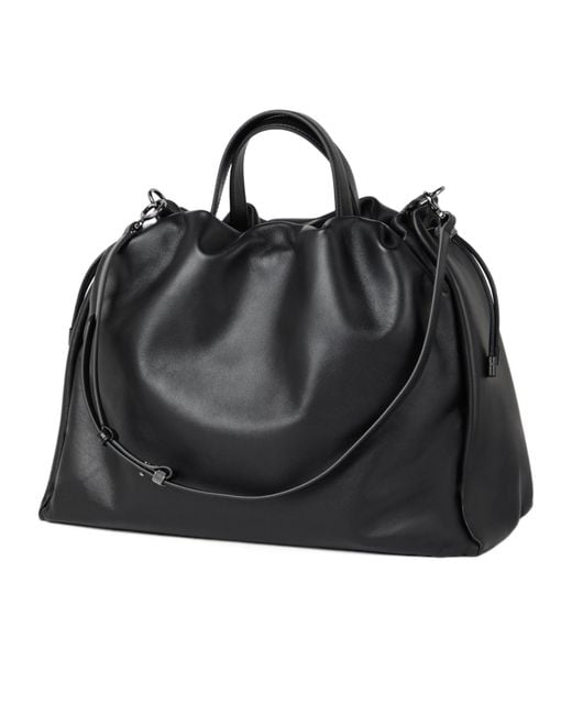 Brunello Cucinelli Black Mellow Monili Detailed Large Shopper Bag