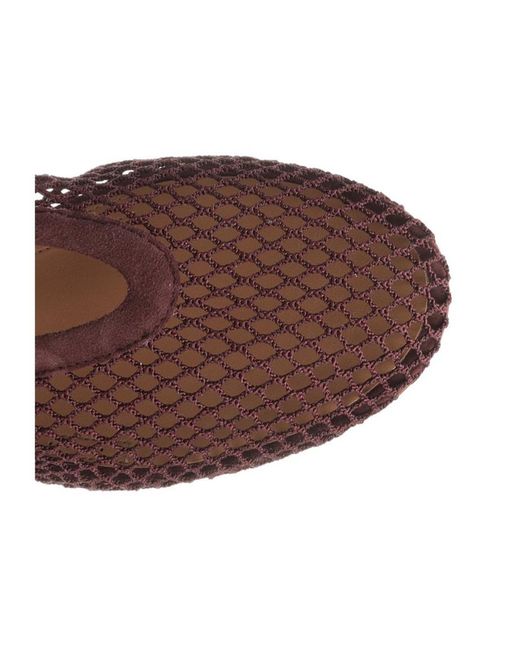 Alaïa Brown Fishnet Ballet Flats