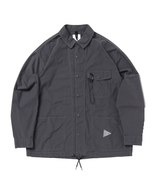 And Wander Gray Technical Shirt Jacket for men