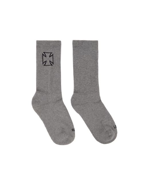 Vetements Gray Biker Cross Socks for men