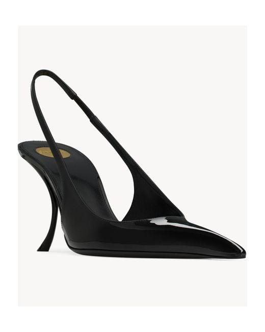 Saint Laurent Black Pointed High-Heeled Sandals