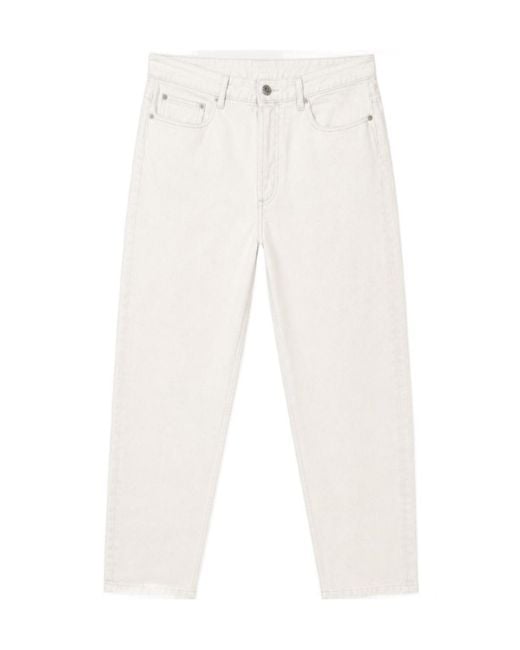 A.P.C. White Straight-Leg Five-Pocket Jeans for men