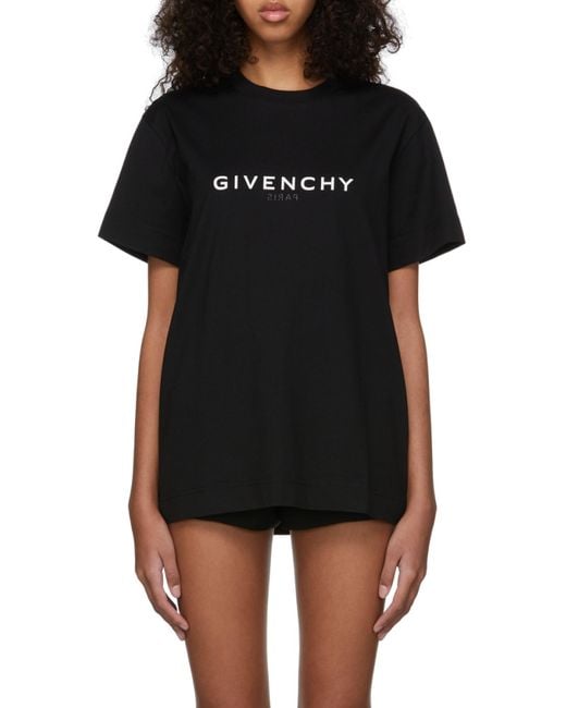 Givenchy Black 4G Emblem Printed Crewneck T-Shirt