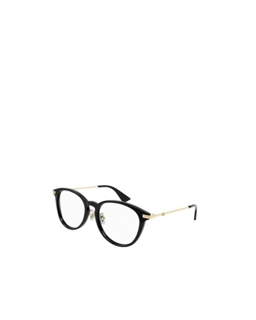 Gucci White Eyewear Round Frame Glasses for men