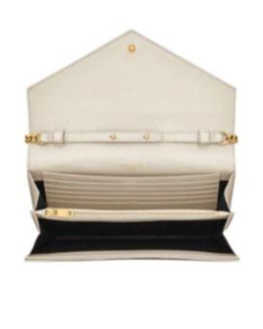 Saint Laurent White Classic Cassandre Chain Wallet