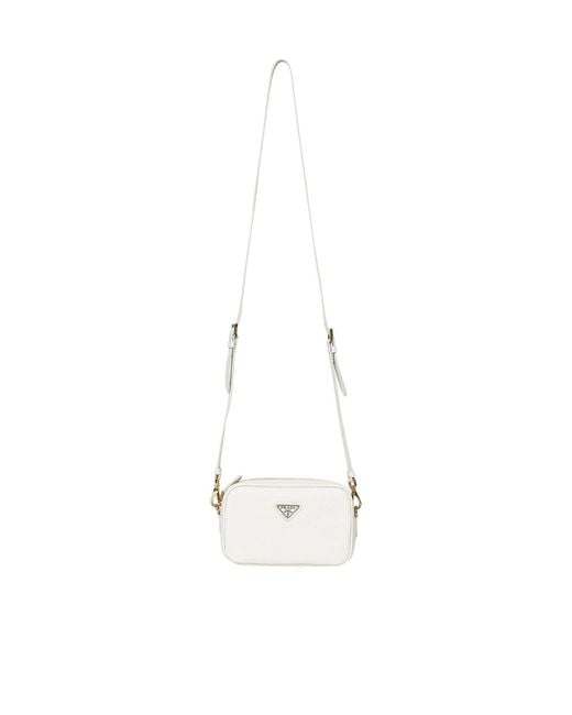 Prada White Zipper Shoulder Bag