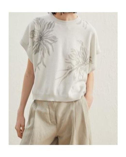 Brunello Cucinelli White Short-Sleeved Crewneck Knitted Vest