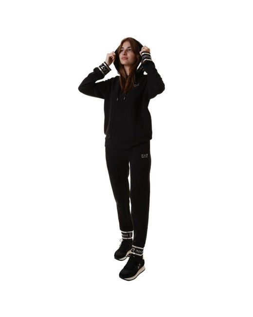 EA7 Black Core Logo Print Tracksuit