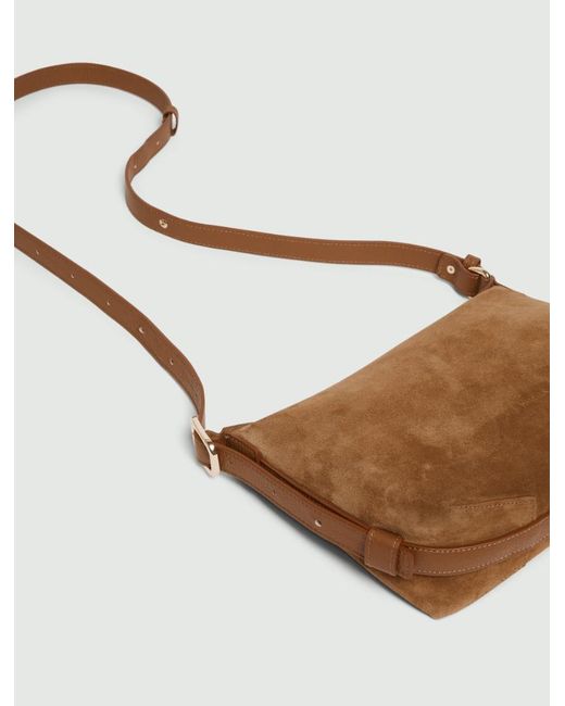 Marella Brown Compact Suede Bag