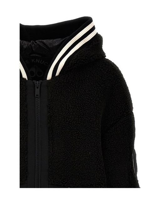 Moose Knuckles Black Long-Sleeved Zipper Casual Jacket for men