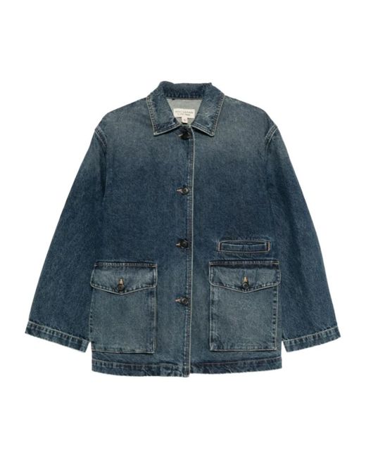 Nili Lotan Blue Flap-Pocket Jacket