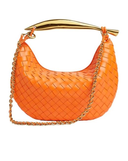 Bottega Veneta Orange Sardine Leather Tote Bag