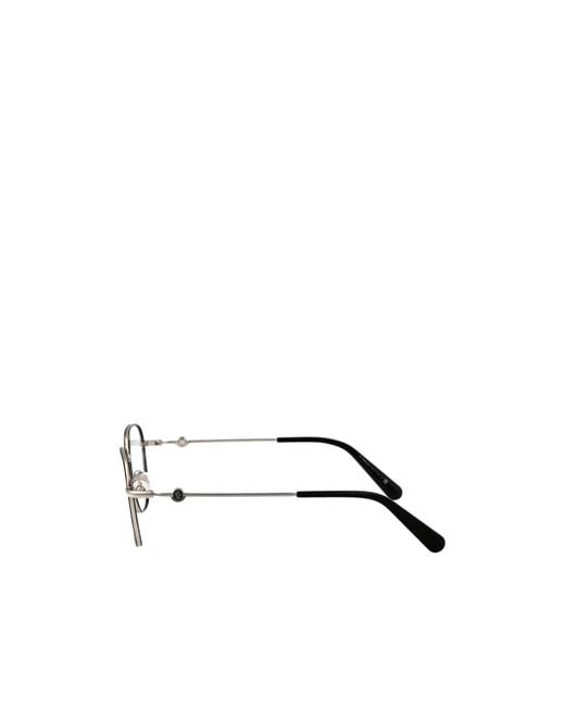 Moncler Metallic Eyewear Pantos Frame Glasses for men