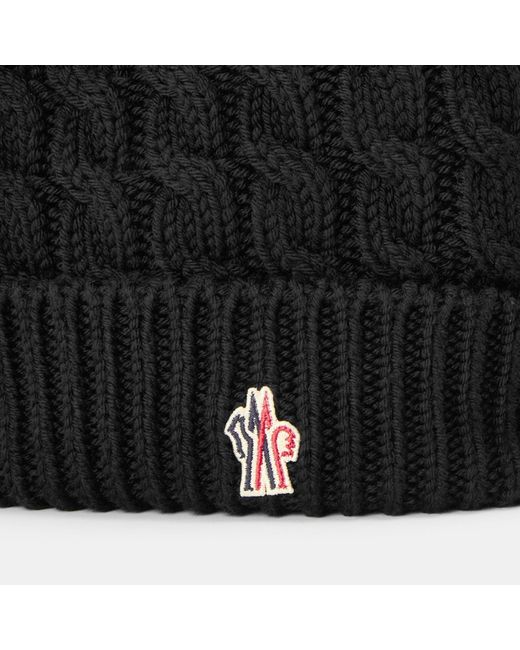 Moncler Black Bobl Knit Hat