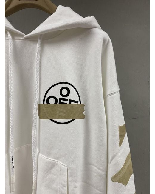 Off-White c/o Virgil Abloh White Tape Arrows Print Hoodie for men