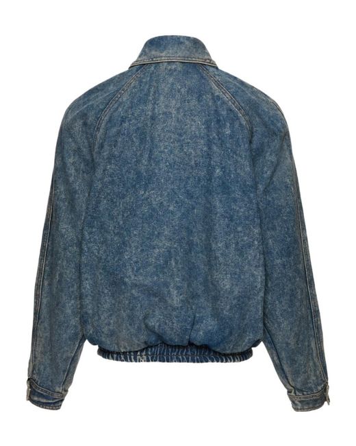 Magda Butrym Blue Zip-Up Denim Jacket