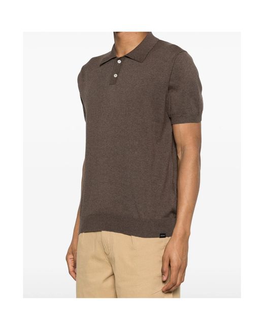 Woolrich Brown Knitted Polo for men