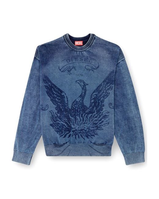DIESEL Blue K-Fenicol Crewneck Jumper for men