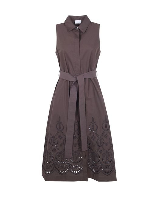 P.A.R.O.S.H. Purple P.A.R.O..H. Cannes Broderie-Anglaise Midi Dress