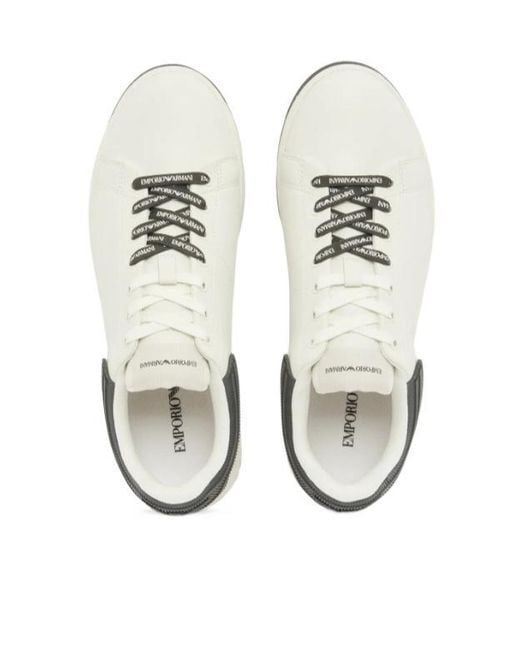 Emporio Armani White Chunky Sole Low-Top Sneakers for men