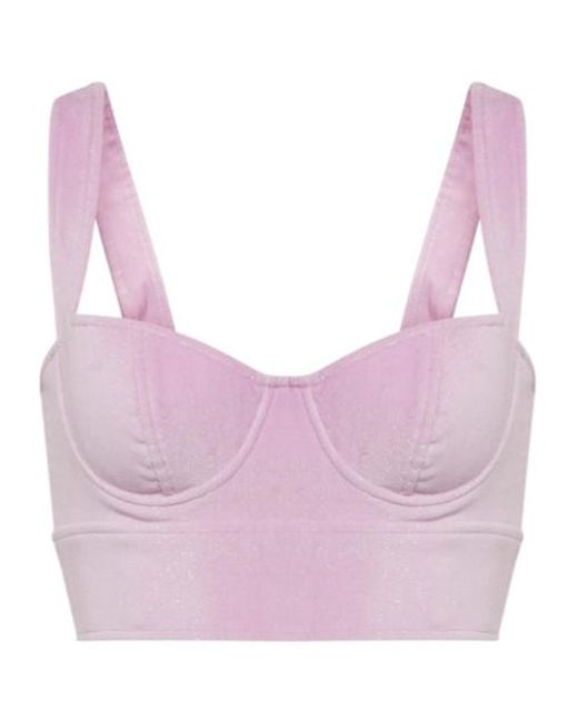 Alex Perry Pink Cole Corduroy Bustier Top