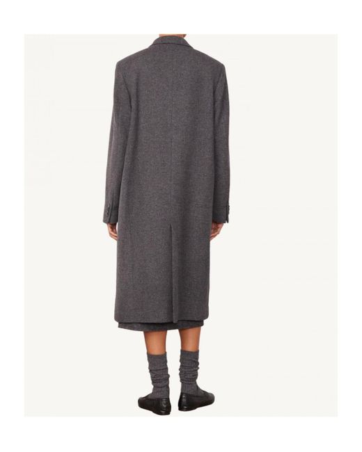 Officine Generale Gray Double-Breasted Coat