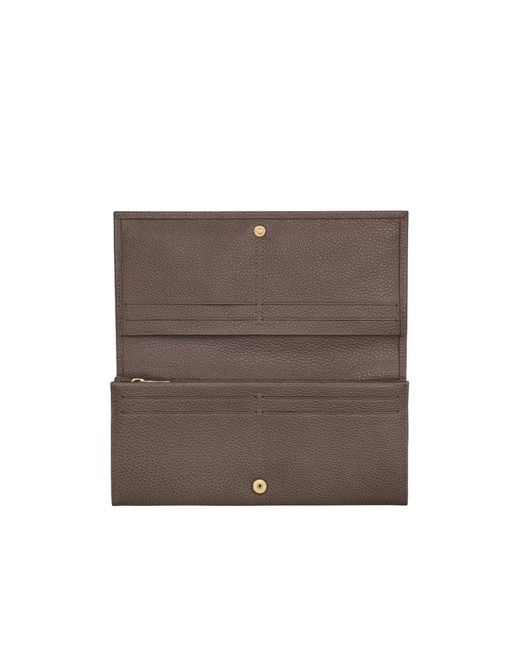 Longchamp Brown Le Foulonné Long Continental Wallet