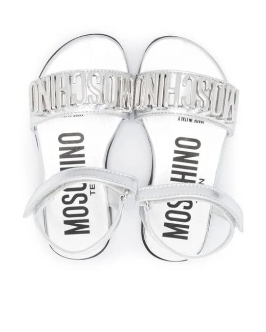 Moschino White Round-Headed Sandals