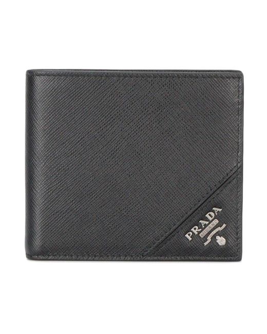 Prada Gray Saffiano Bifold Wallet for men