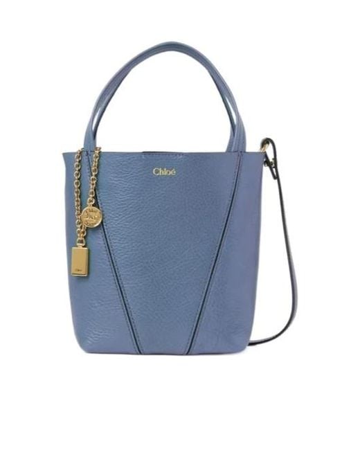 Chloé Blue Chloé Spin Chain Shoulder Bag