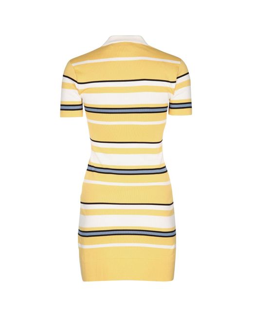 Céline Yellow Lapel Short-Sleeved Dress