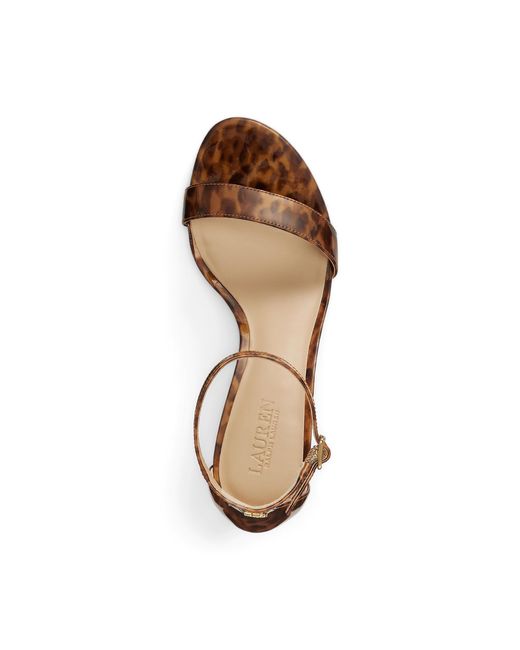 Ralph Lauren Brown Allie Mid Heeled Sandals