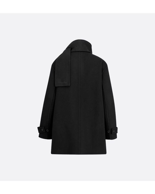 Dior Black Christian Scarf Collar Long-Sleeved Coat
