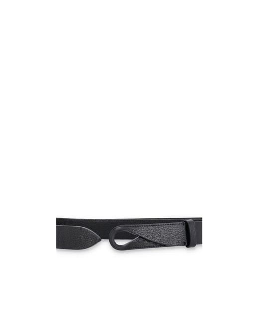 Orciani White Hammer-Pattern Leather Belt for men