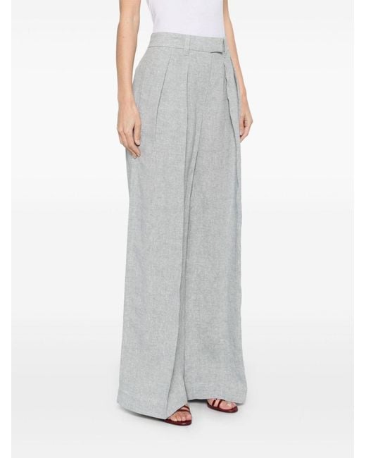 Brunello Cucinelli Gray Sparkling Sartorial Wide Trousers