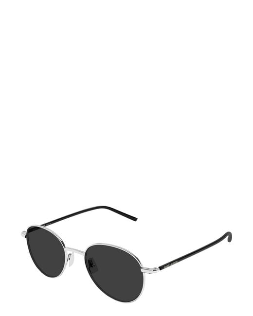 Saint Laurent Metallic Eyewear Round Frame Sunglasses for men