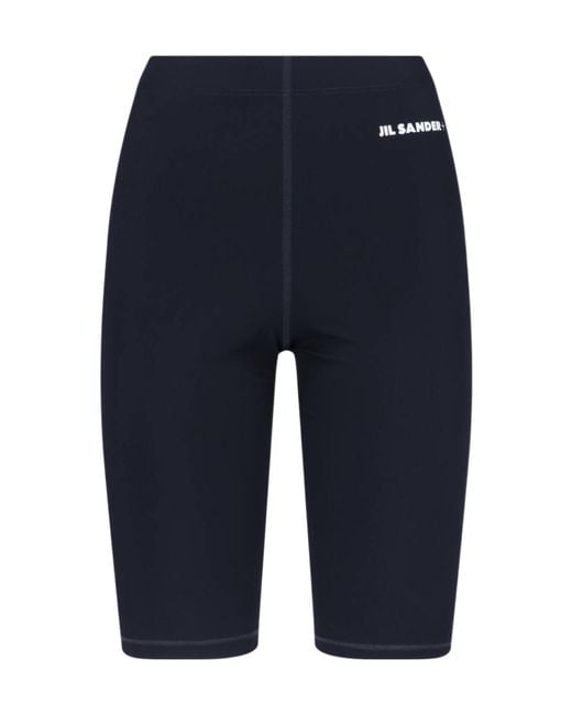 Jil Sander Blue Logo Printed Biker Shorts
