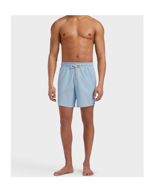 Vilebrequin Blue Drawstring Striped Swim Shorts for men
