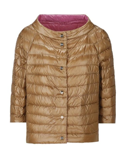 Herno Brown Reversible Buttoned Padded Jacket