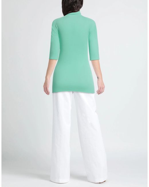 Sportmax Green Lightweight Knit Shortsleeve Turtleneck