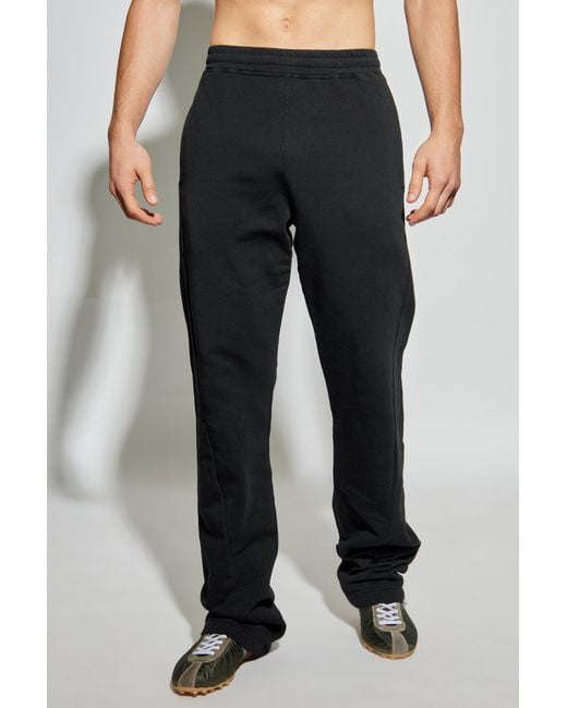 MM6 by Maison Margiela Black Numeric Embroidered Sweatpants for men