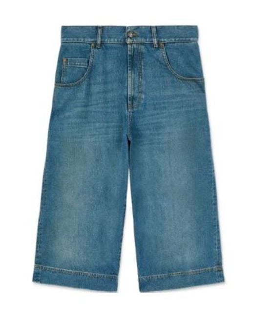 Palm Angels Blue G-Curved Shorts for men