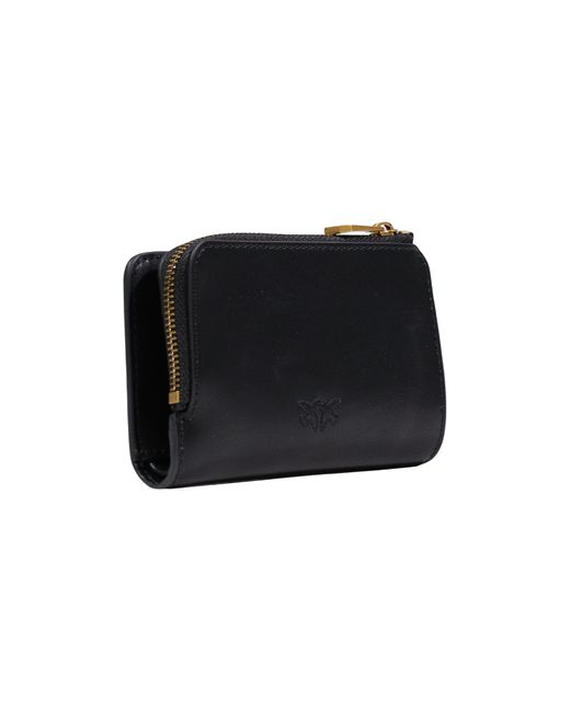 Pinko Black Logo Plaque Mini Wallet