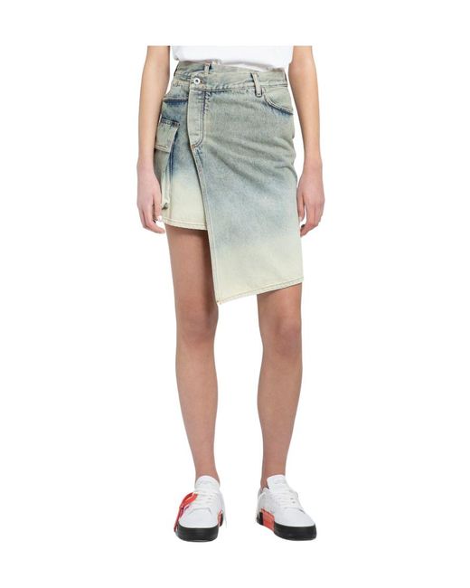 Off-White c/o Virgil Abloh Blue Asymmetric Denim Skirt
